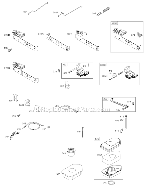 Page D Diagram and Parts List for 10E900SERIES  Briggs and Stratton Engine